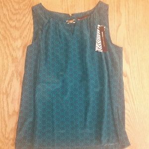 NWT Dana Buchman Teal Sleeveless Keyhole M